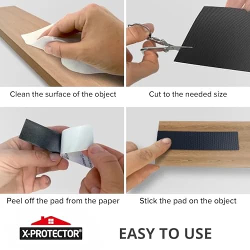 X-Protector Non Slip Pad Roll 101.6 cm x 10.16 cm (40 x 4 Inches) Black | Grips Furniture & Appliances on Hard Floors thumbnail 5
