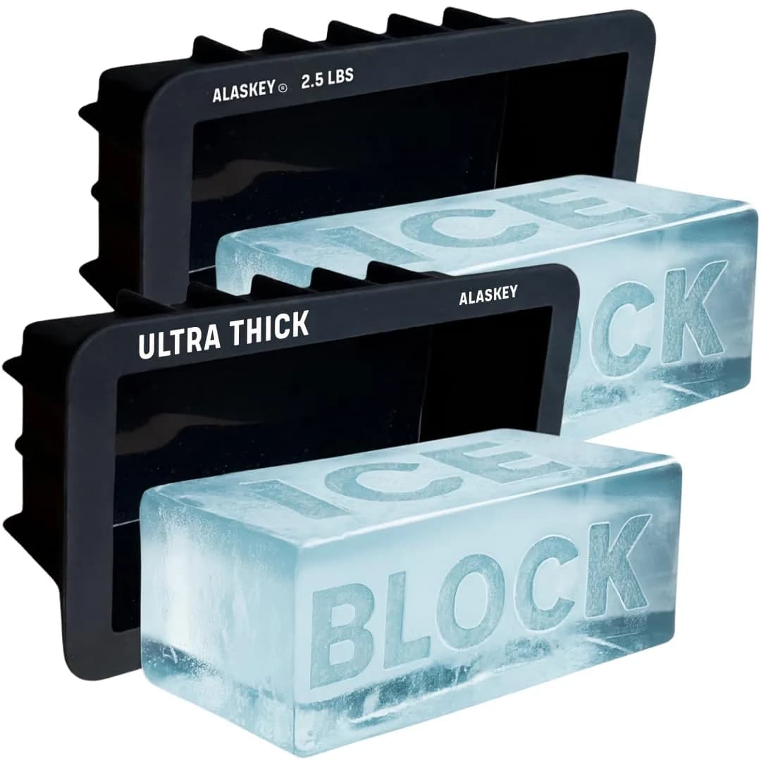 Alaskey Extra Large Ice Block Mold 2.5 lbs (1.13 kg) (2-Pack) | Professional Silicone Mold for Giant Ice Cubes - main product image