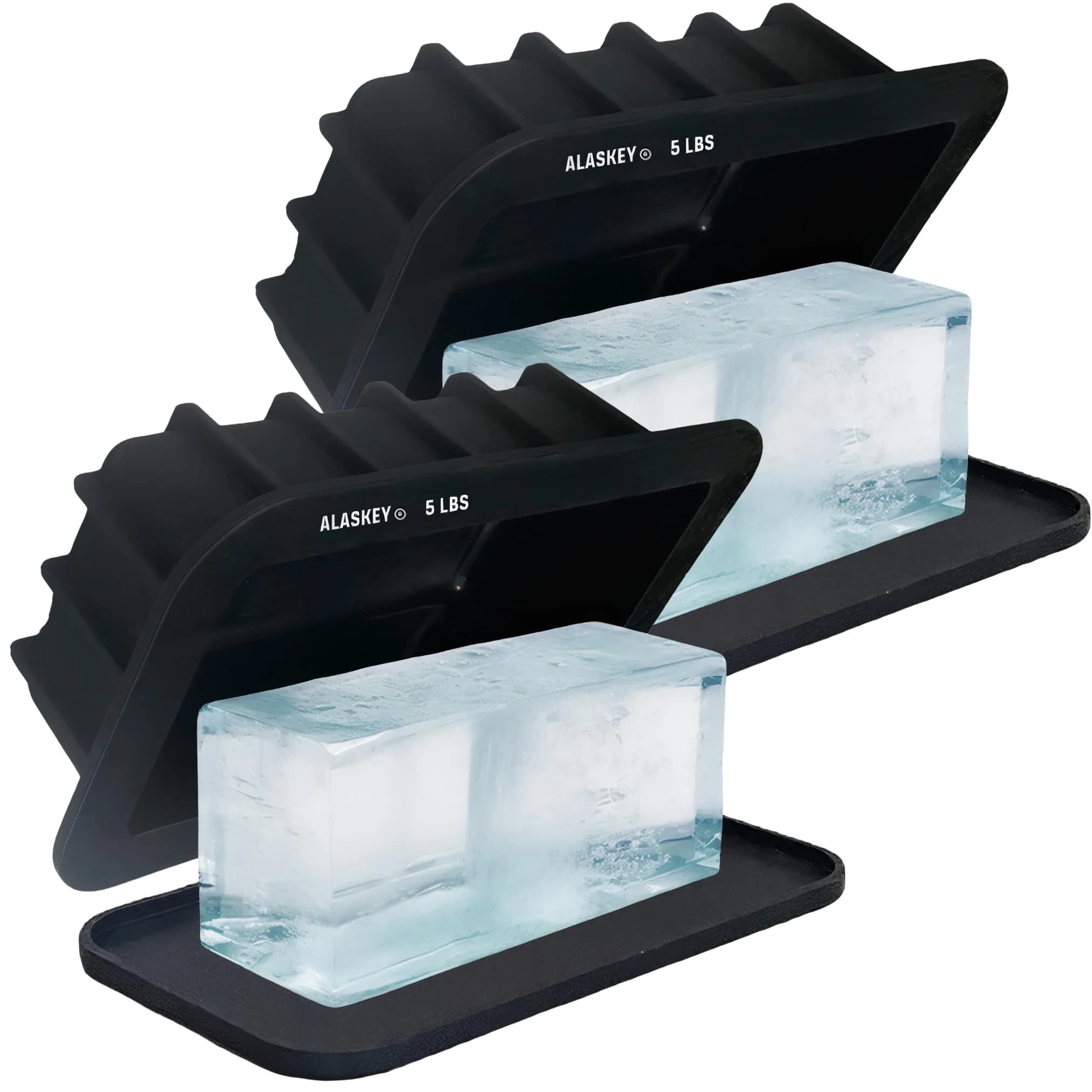 Alaskey 5 lbs Ice Block Mold With Lid (2-Pack) | Professional Silicone Mold for Giant Ice Cubes - main product image