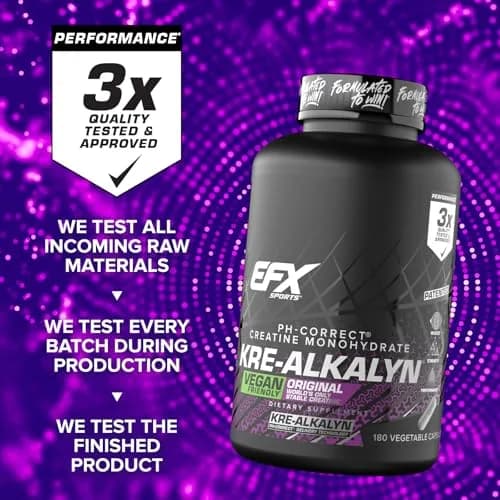 EFX Sports Kre-Alkalyn EFX pH-Correct Creatine Monohydrate Veggie Capsules 360 Count (Pack of 2) | Vegan Friendly Strength & Muscle Growth thumbnail 7