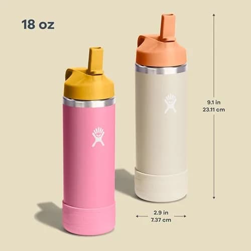 Hydro Flask Kids Water Bottle with Straw Cap - 18 Oz (532ml) Seaspray Blue | Insulated Stainless Steel for 24 Hrs Cold thumbnail 3