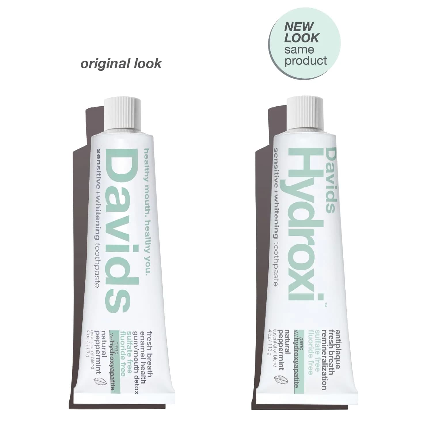 Davids Sensitive Mint Hydroxyapatite Toothpaste, 4 oz | Fluoride-Free Enamel Health & Whitening - view 3
