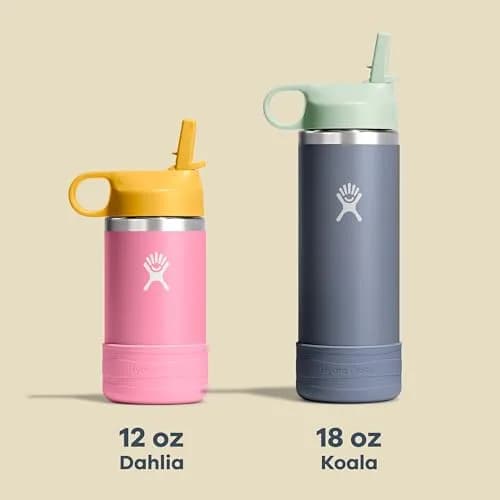 Hydro Flask Kids Water Bottle with Straw Cap - Stainless Steel Insulated - 355ml (12 Oz) - Anemone Purple | Keeps Drinks Cold 24 Hours thumbnail 8