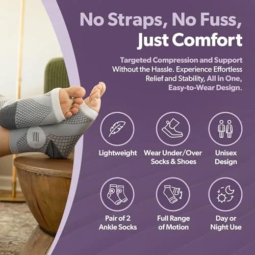 BraceAbility Neuropathy Socks L - Black | FDA Approved Medical Compression Garment for Nerve Pain Relief thumbnail 7
