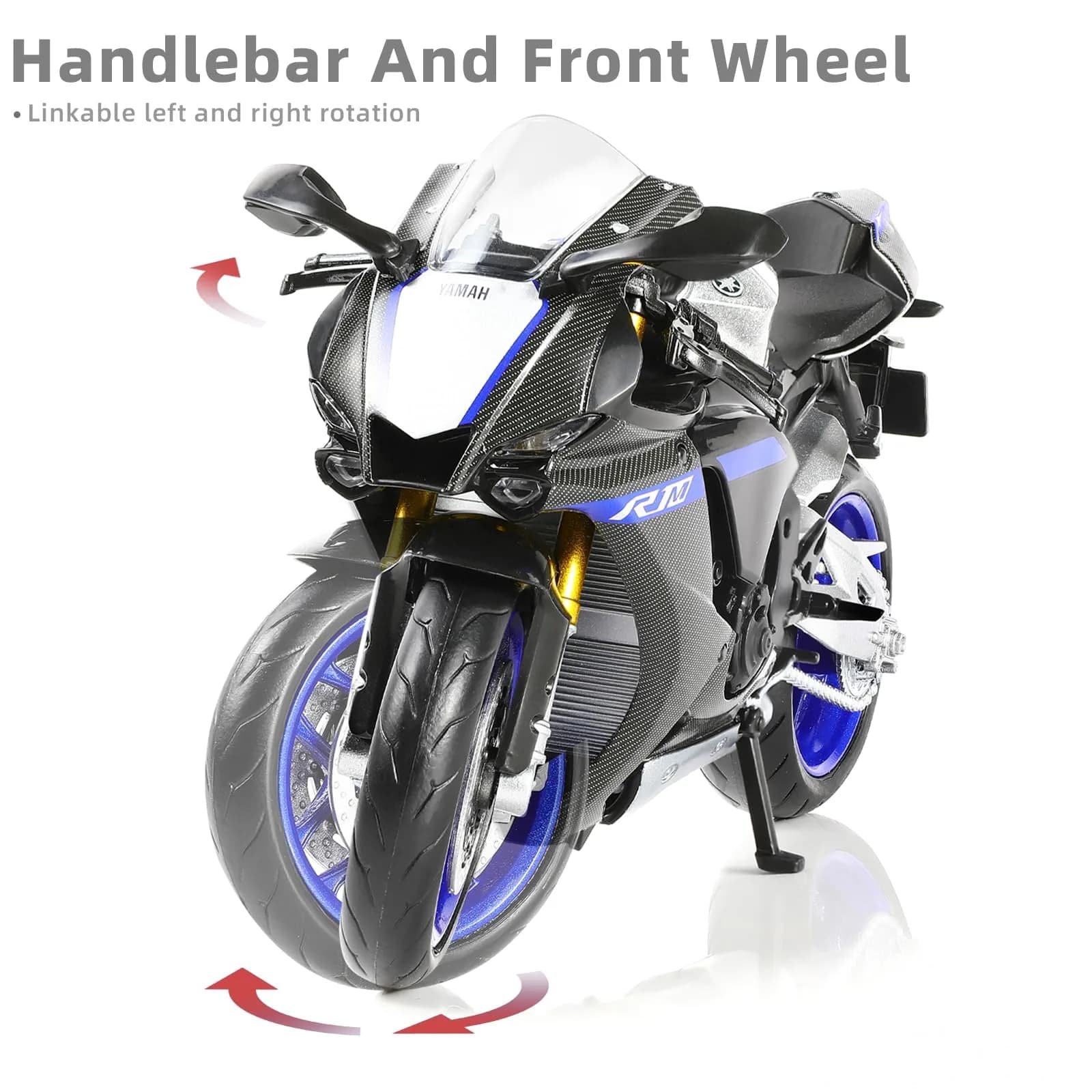 Risopen Yamaha YZF-R1 1000R Die-cast Motorcycle 1:12 Scale 16.9cm (6.7in) | Authentic USA Import - view 4