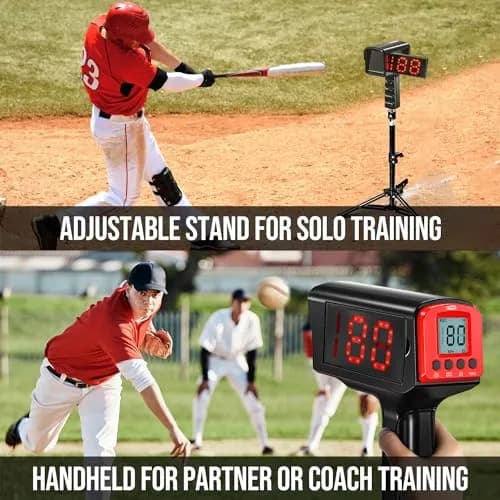 PLAYAPUT Baseball Radar Gun with Tripod, LED+LCD Dual Displays, 3-150 MPH Speed Measurement | Accurate Baseball & Softball Training Aid thumbnail 8