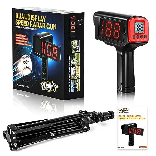 PLAYAPUT Baseball Radar Gun with Tripod, LED+LCD Dual Displays, 3-150 MPH Speed Measurement | Accurate Baseball & Softball Training Aid thumbnail 9