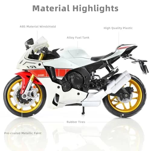 Risopen Yamaha YZF-R1 1000R Die-cast Motorcycle 17cm (6.7in) | Authentic USA Import thumbnail 6