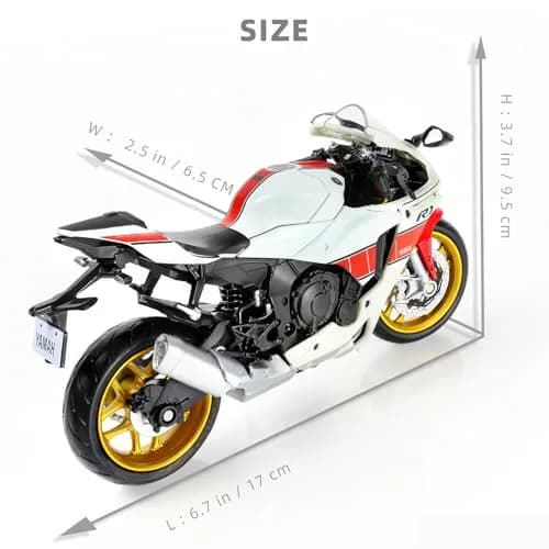 Risopen Yamaha YZF-R1 1000R Die-cast Motorcycle 17cm (6.7in) | Authentic USA Import thumbnail 2