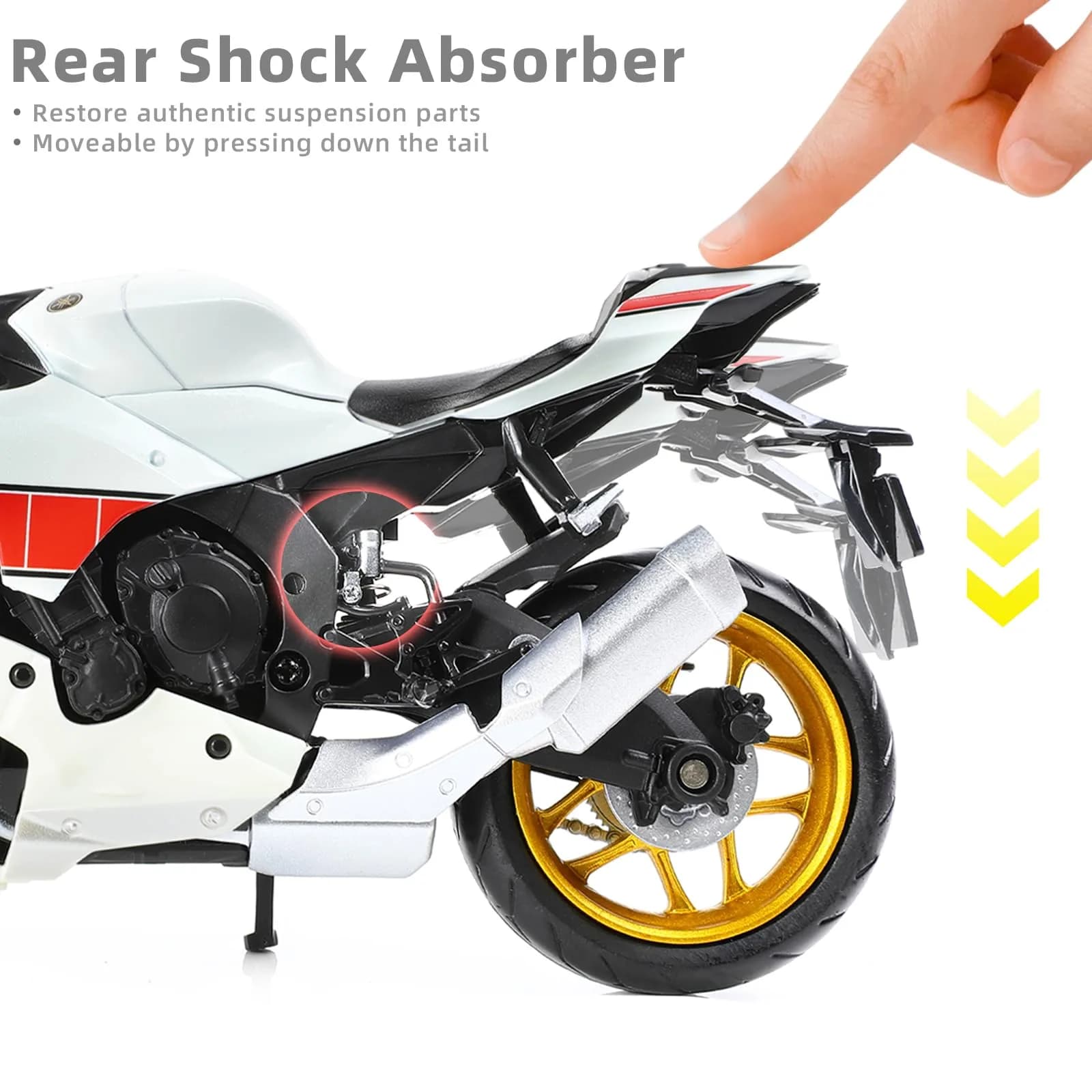 Risopen Yamaha YZF-R1 1000R Die-cast Motorcycle 17cm (6.7in) | Authentic USA Import - view 4