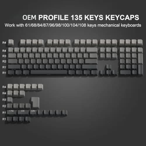 dagaladoo Double Shot PBT Gradient Shine Through Keycaps Set | 135 Keys, OEM Profile, US/UK Layout Compatible thumbnail 2