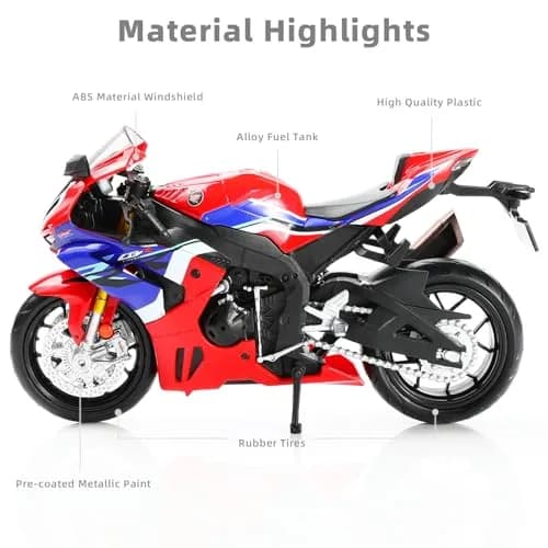 Risopen Honda CBR 1000RR Die-cast Motorcycle Model 1:12 Scale | Authentic USA Import thumbnail 3