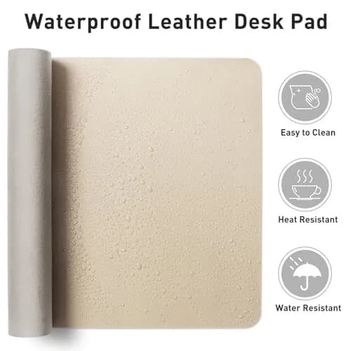 Aothia PU Leather Desk Pad 36" x 17" | USA-Sourced, Waterproof, Non-Slip thumbnail 6
