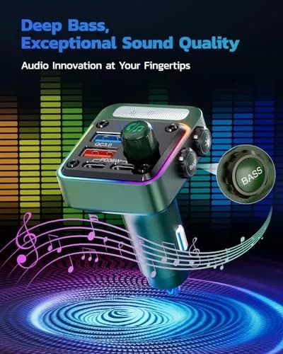 Nulaxy 54W Bluetooth 5.3 Car Adapter FM Transmitter 4-Port Fast Charging | 12V-24V Compatible thumbnail 4