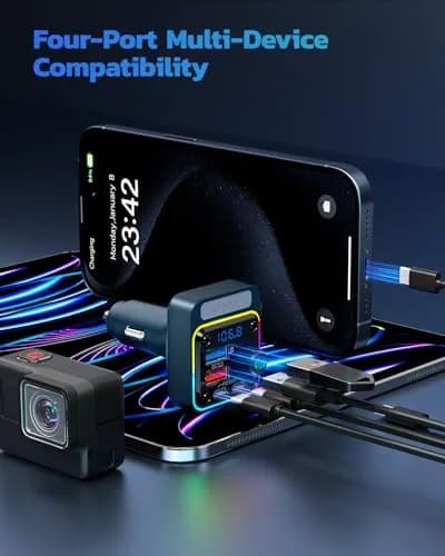 Nulaxy BC91 54W Bluetooth 5.3 Car Adapter FM Transmitter with 4-Port Fast Charging | Hands-Free Calls & Deep Bass thumbnail 6