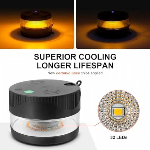 NeaLia Magnetic Wireless Beacon Light Amber | USB-C Strobe Light for Emergency & Warning thumbnail 4