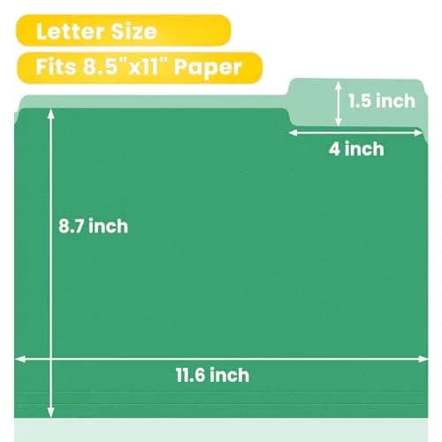 SUNEE Colored File Folders, 30 Pack Manilla Folders 8.5 x 11 | Bulk Pack for Office, School thumbnail 2