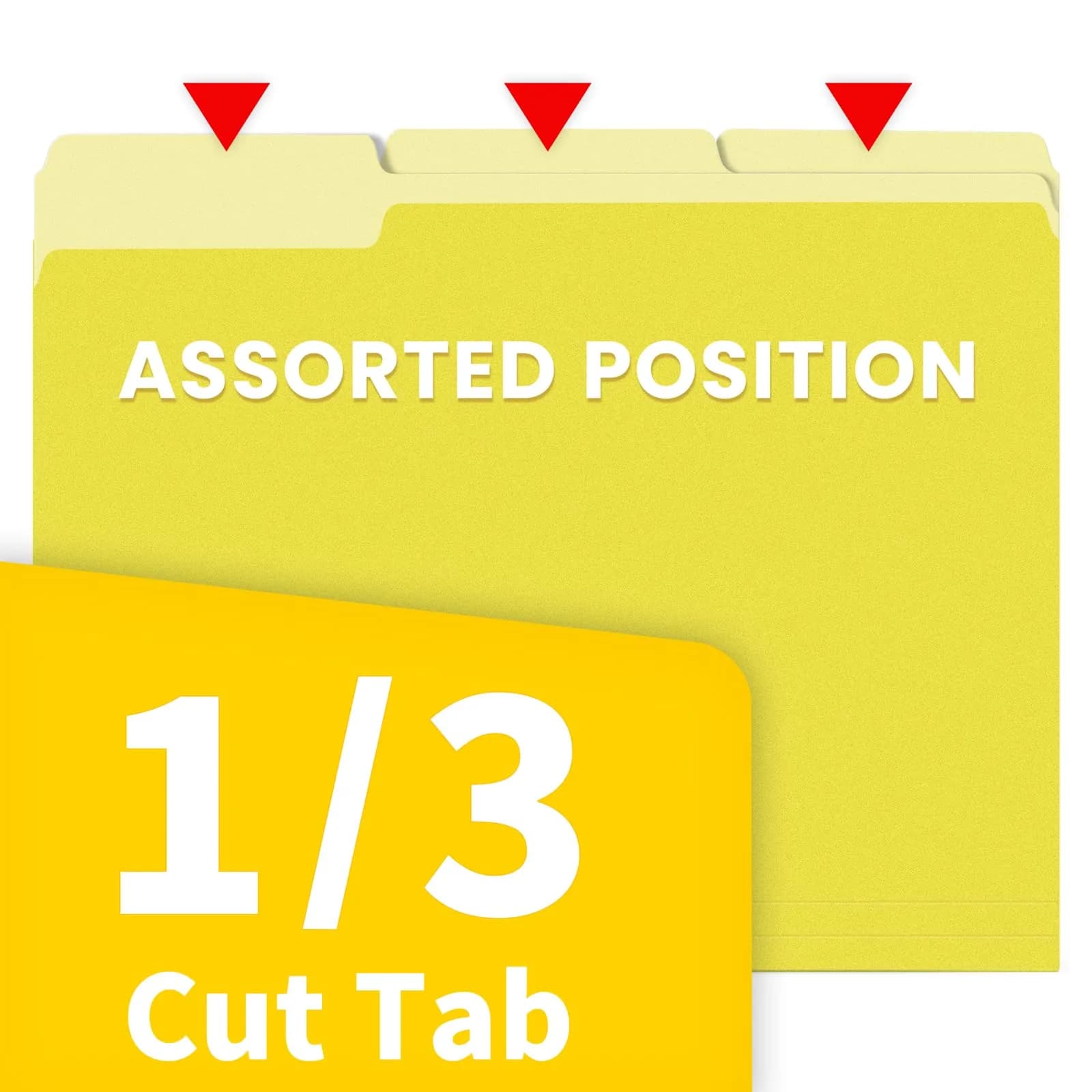SUNEE Colored File Folders, 30 Pack Letter Size (8.5 x 11) Yellow Folders | Acid-Free Paper for Office & School - view 2