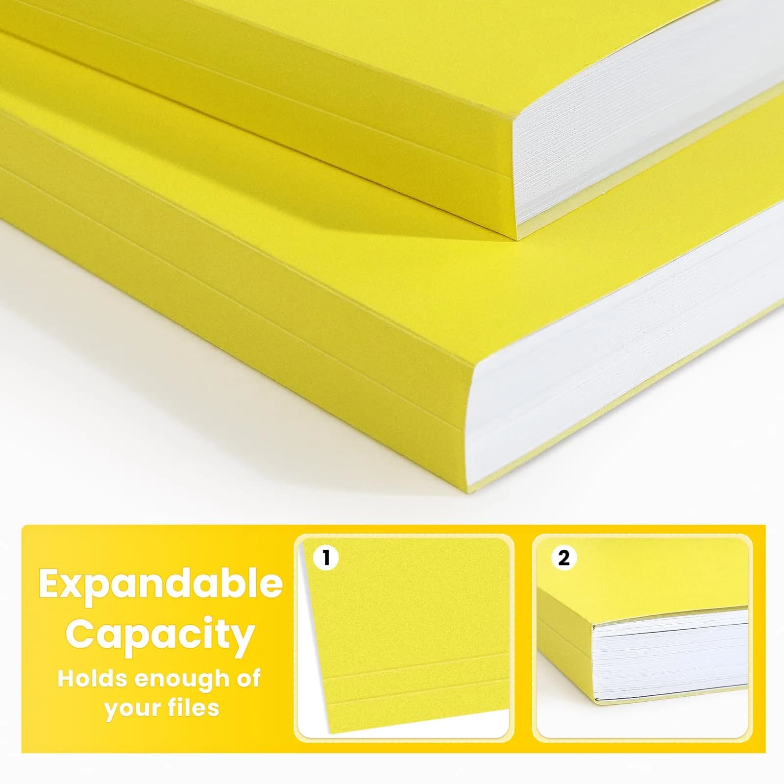 SUNEE Colored File Folders, 30 Pack Letter Size (8.5 x 11) Yellow Folders | Acid-Free Paper for Office & School - view 4