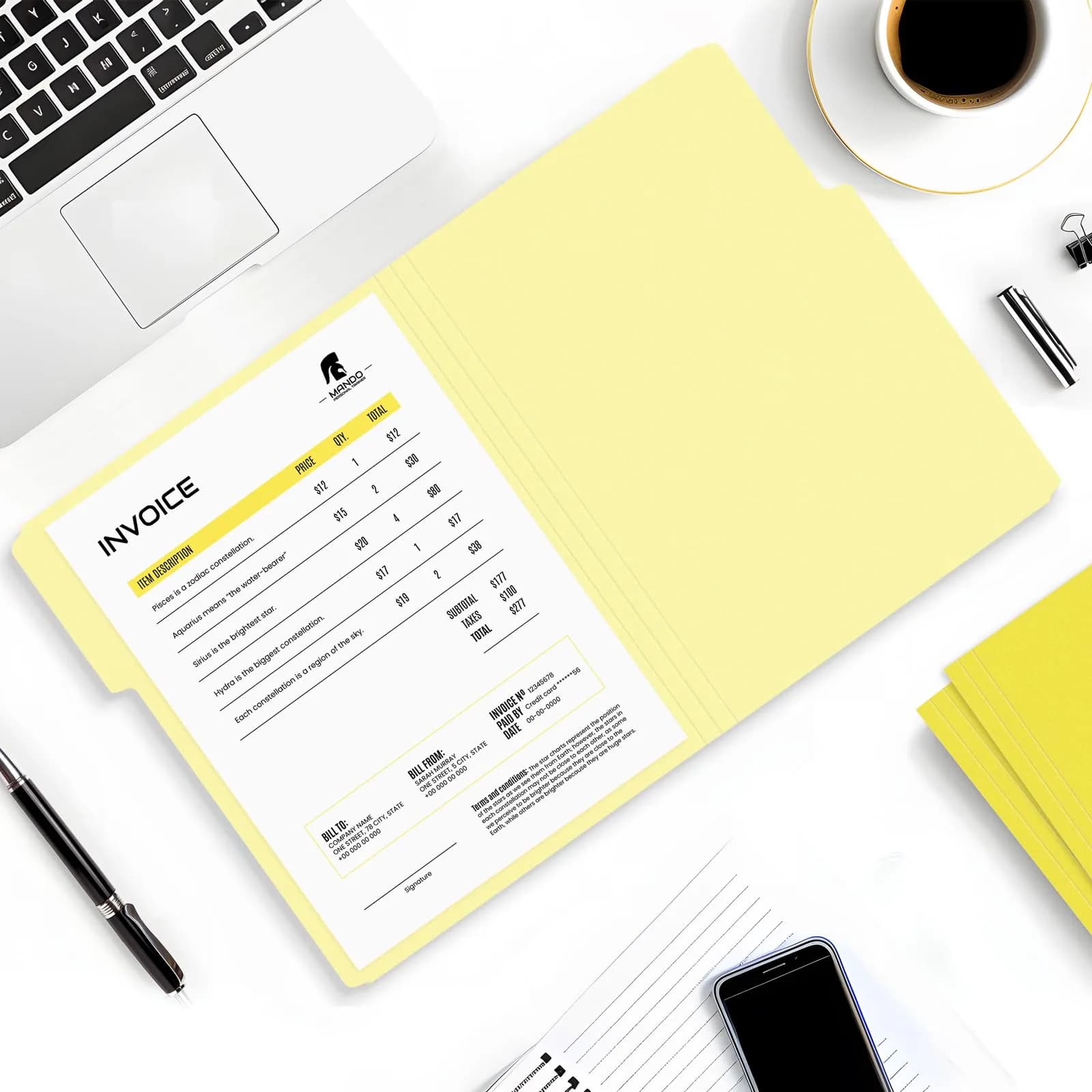 SUNEE Colored File Folders, 30 Pack Letter Size (8.5 x 11) Yellow Folders | Acid-Free Paper for Office & School - view 5