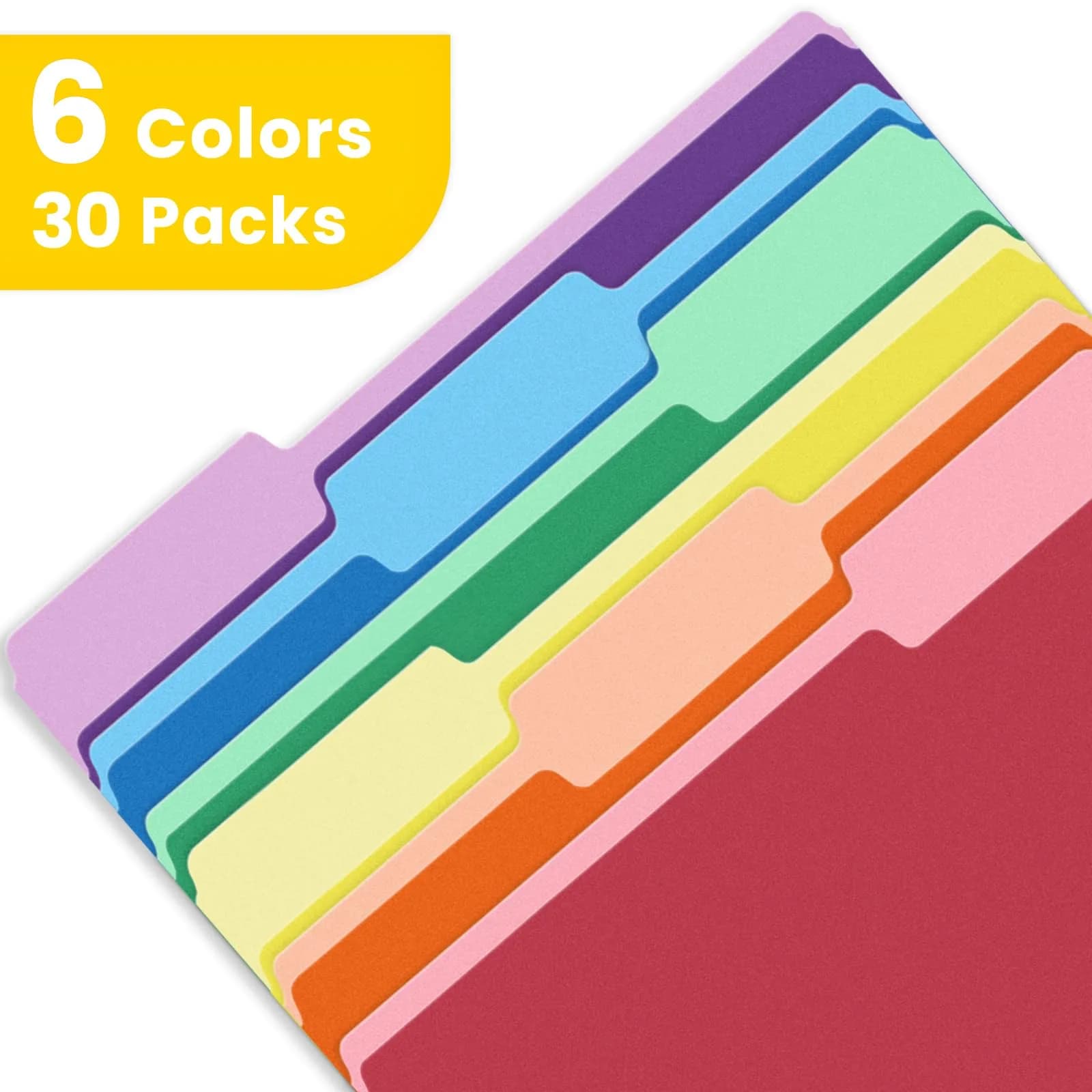SUNEE Colored File Folders 30 Pack Letter Size | Organize Documents with 6 Assorted Colors - view 3
