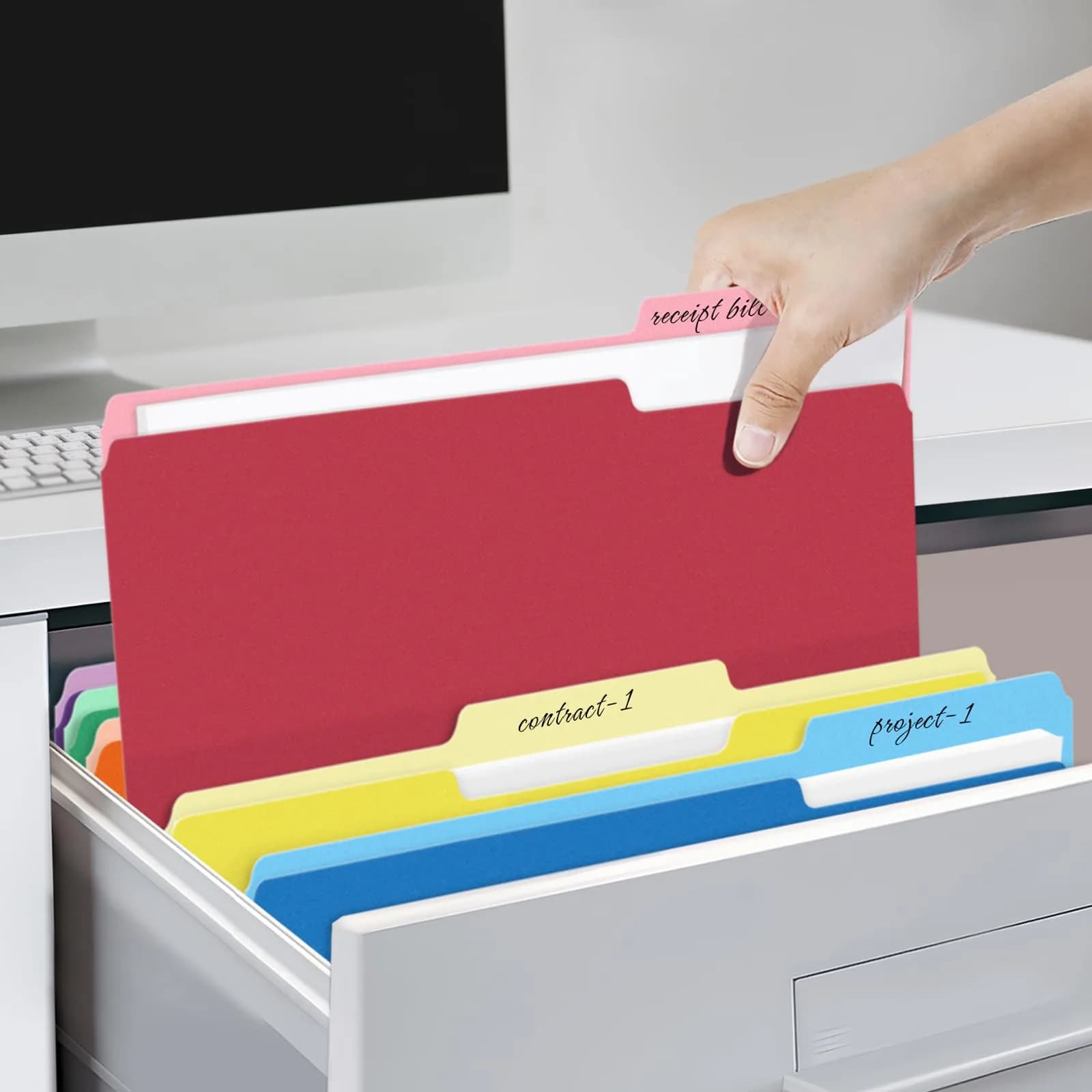 SUNEE Colored File Folders 30 Pack Letter Size | Organize Documents with 6 Assorted Colors - view 7