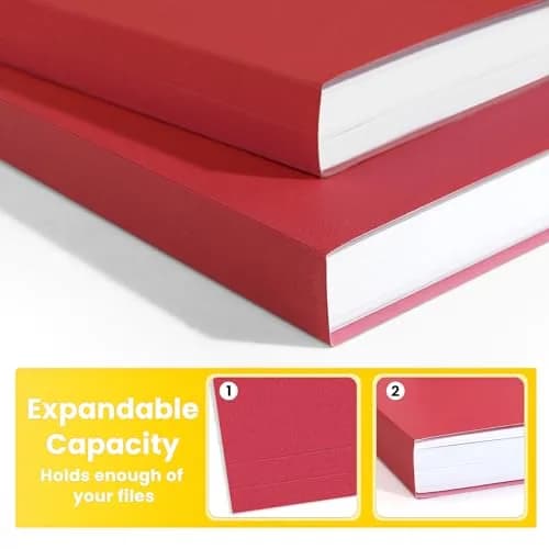 SUNEE Red 30 Pack File Folders 8.5 x 11 | Value Pack for Office, School, Home Organization thumbnail 4