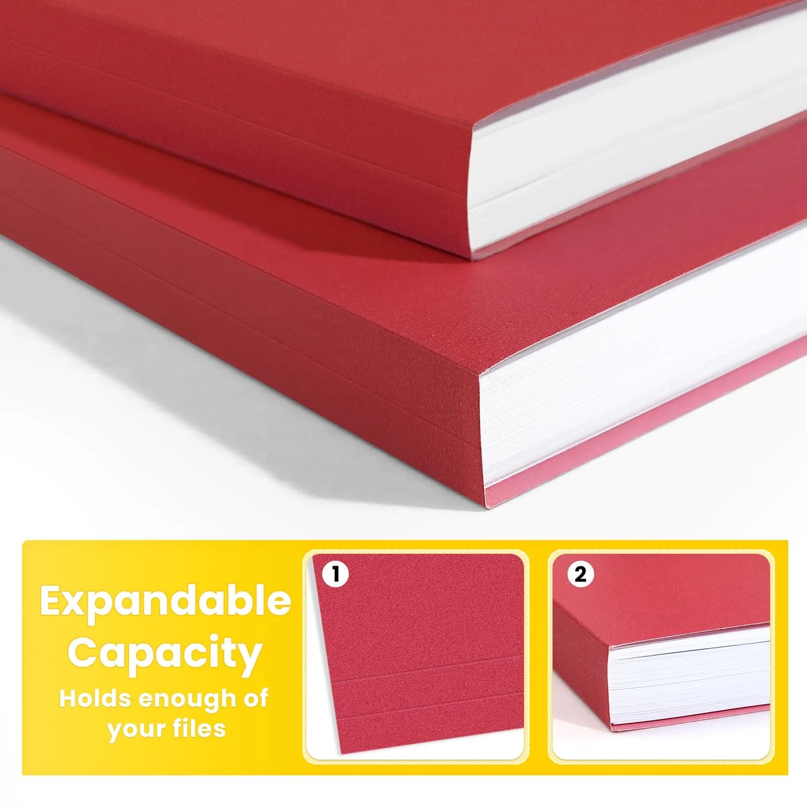 SUNEE Red 30 Pack File Folders 8.5 x 11 Inches | Organize Documents with Color-Coded Tabs - view 4