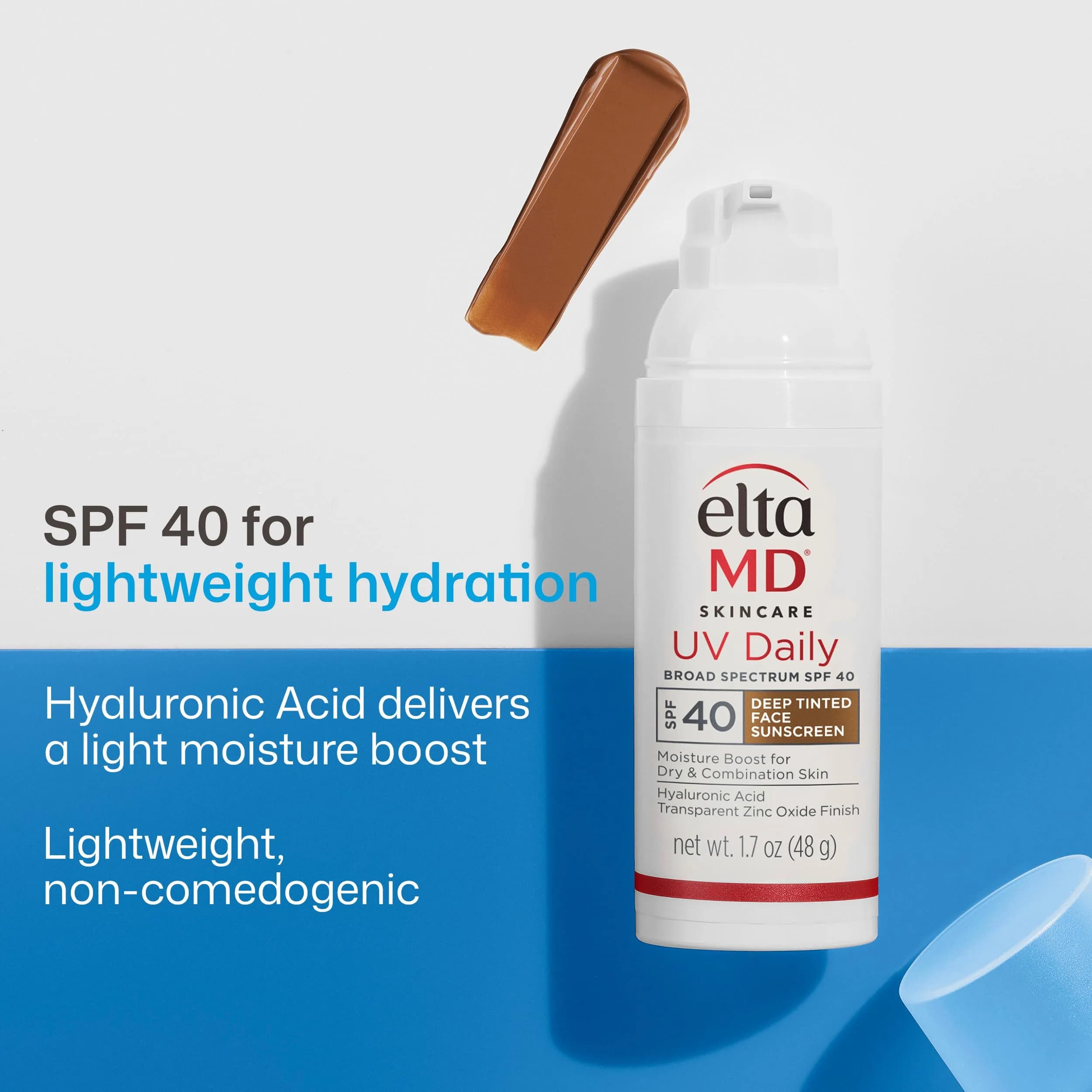 EltaMD UV Daily Tinted SPF 40 Face Sunscreen Moisturizer - Deep Tint, 48g (1.7 oz) Pump | Broad Spectrum Protection for Dry Skin - view 2