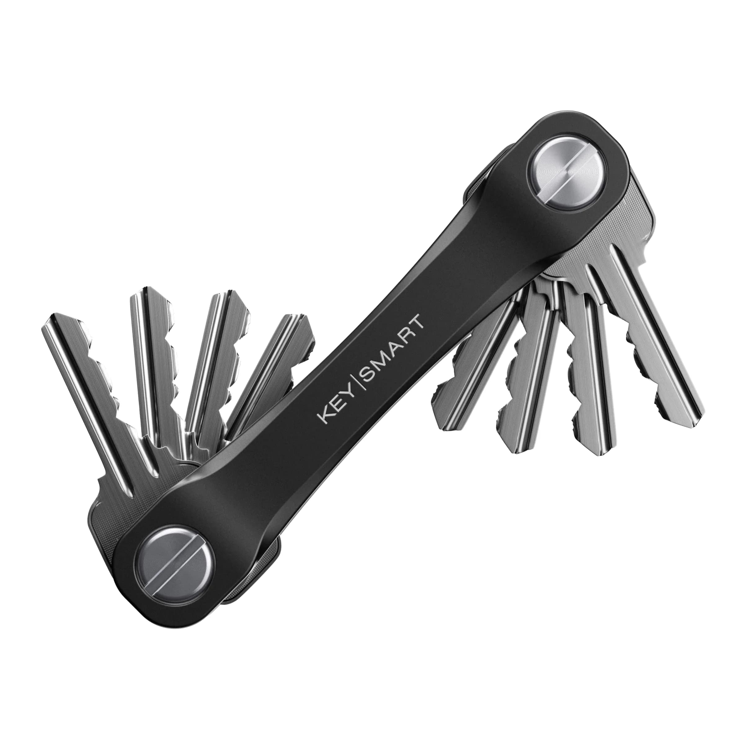 KEY SMART KeySmart Flex - Key Holder for Keychain, Compact Key Organizer, Black 2-Pack, 8 Keys