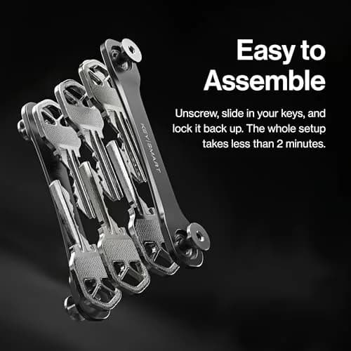 KEY SMART KeySmart Flex - Key Holder for Keychain, Compact Key Organizer, Black 2-Pack, 8 Keys thumbnail 5