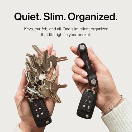 KEY SMART KeySmart Flex - Key Holder for Keychain, Compact Key Organizer, Black 2-Pack, 8 Keys thumbnail 6