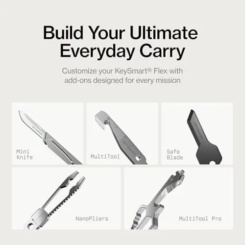 KEY SMART KeySmart Flex - Key Holder for Keychain, Compact Key Organizer, Black 2-Pack, 8 Keys thumbnail 7