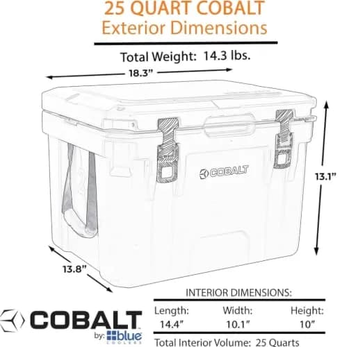 Blue Coolers 25 Quart Roto-Molded Ice Cooler | Holds Ice Up to 3 Days, Hunter Orange thumbnail 4