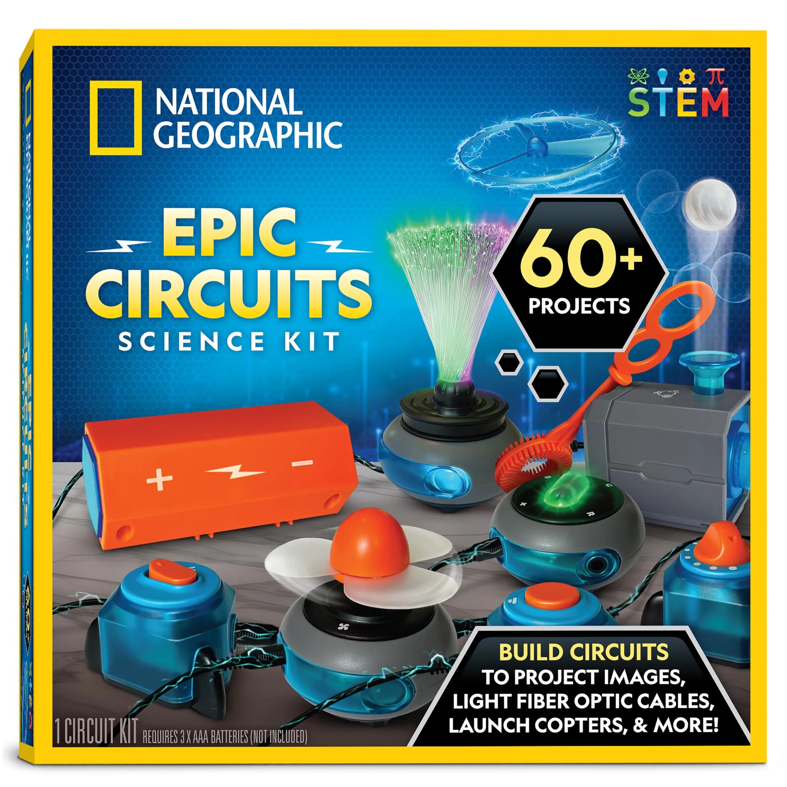 Blue Marble National Geographic Circuit Kit for Kids with 60 Projects | STEM Electronics Kit for Ages 8-12 — 60+ Projects