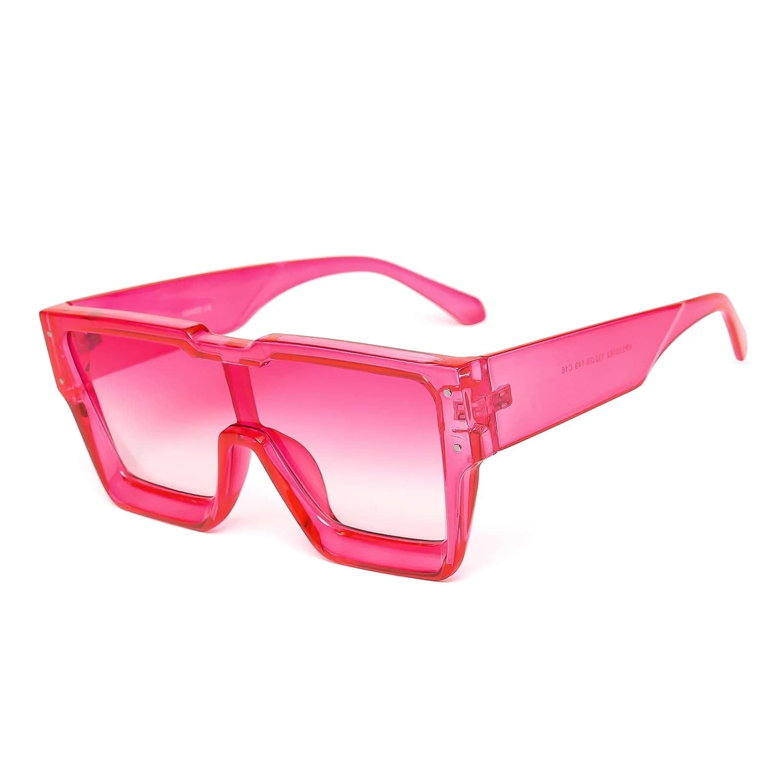 KENBO Oversized Pink Frame Gradient Pink Lens Square Rimless Shield Sunglasses for Women Men - main product image