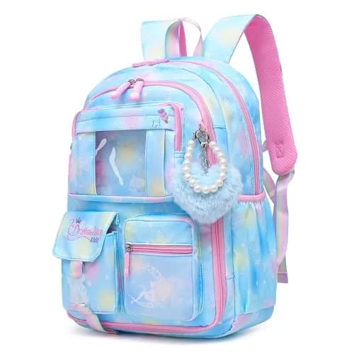 Alrisg Girls Backpack 18.1 x 11.8 x 7.5 inches (46 x 30 x 19 cm) | Cute Pastel School Bookbag for Kids thumbnail 1