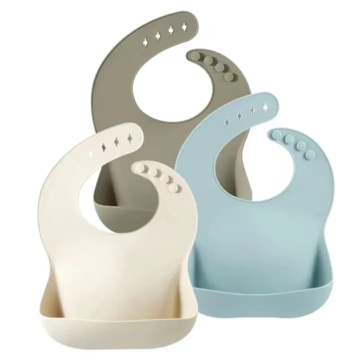 PandaEar Silicone Baby Bibs 3-Pack (10-72 Months) | Waterproof, Soft, Adjustable Neck thumbnail 5