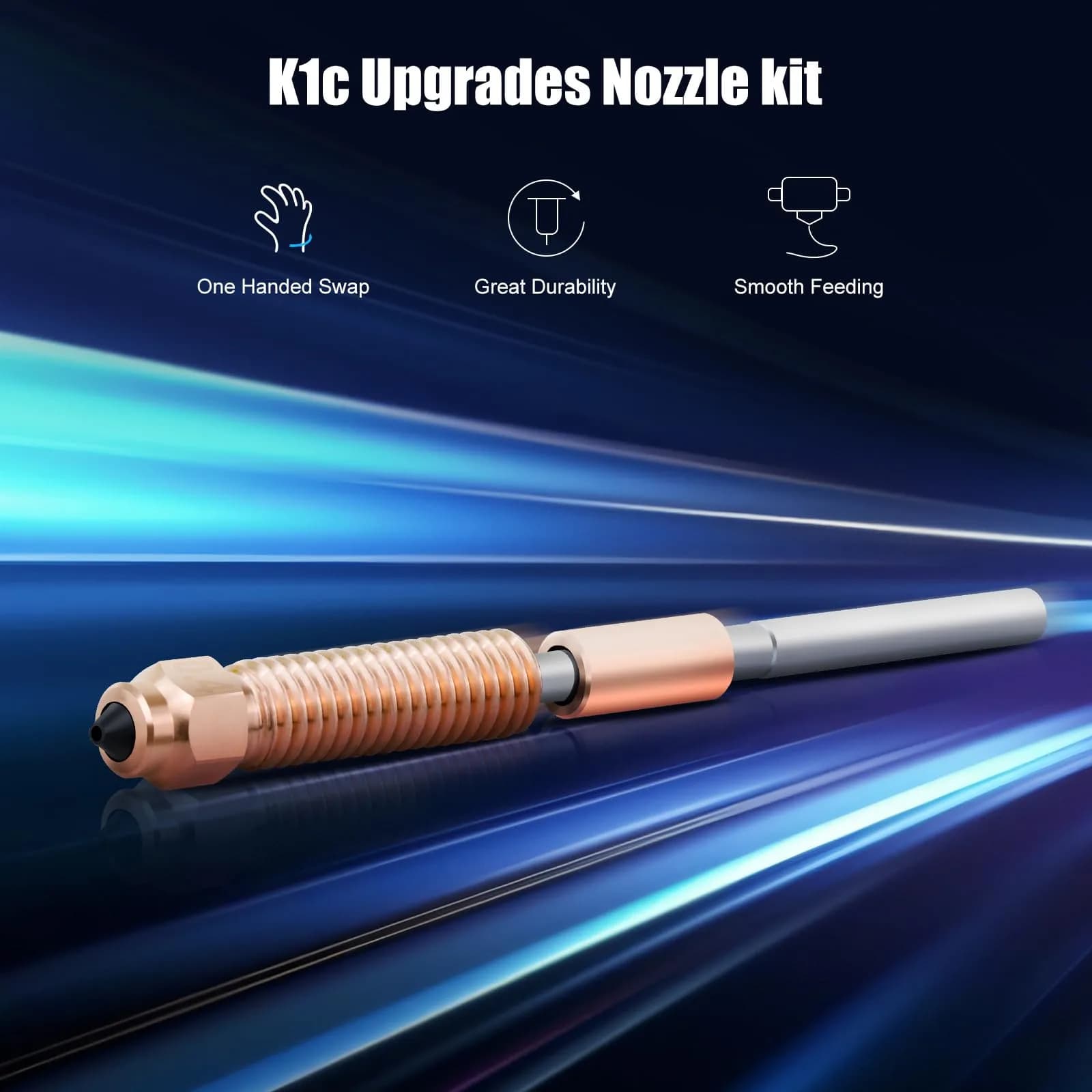 Xirbbo K1c Nozzles 3-Pack (0.4mm, 0.6mm, 0.8mm) | High Flow Hardened Steel for K1/K1 Max Ender 3 V3 KE - view 2
