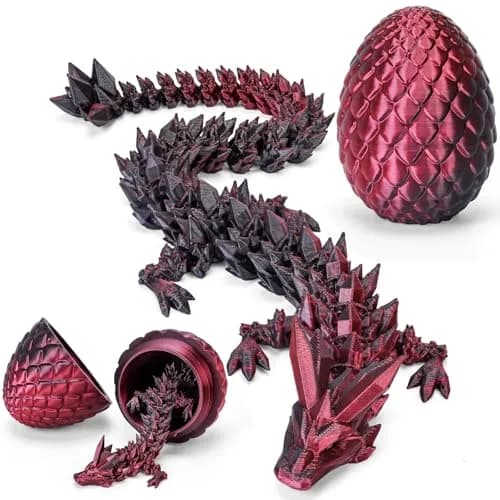 TBOLINE 3D Printed Dragon Egg Articulated Crystal Dragon Toy | Non-Toxic & BPA-Free for Kids - main product image