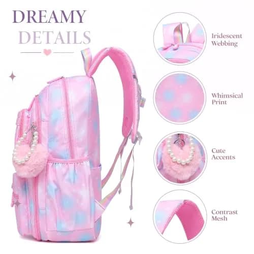 Alrisg Girls Backpack Set with Lunch Bag & Pencil Case | 17 inch (43 cm) 3-Piece School Bookbag for Elementary & Middle School thumbnail 5
