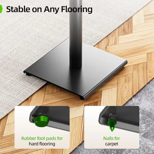 USX MOUNT Adjustable Speaker Stands Pair, 32-42 inch Height, 5kg (11 lbs) Load Capacity | Floor Satellite Speaker Stands for Home Theater thumbnail 8