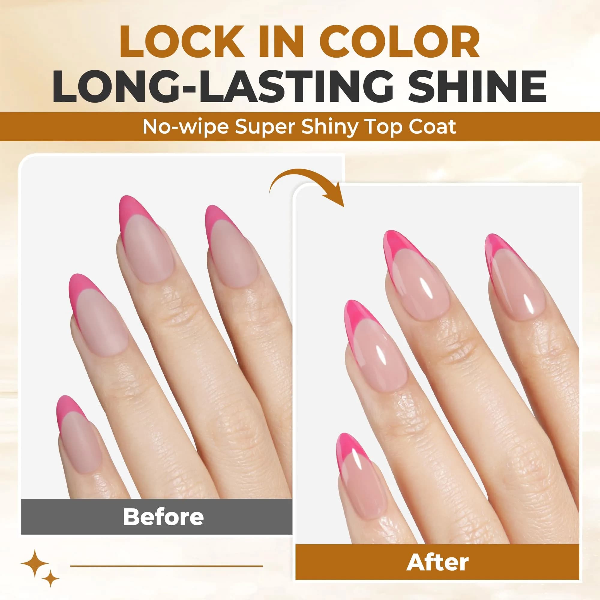 UNA GELLA No Wipe Gel Top Coat Base Coat Set 2PCS Highly Glossy | Long-Lasting Shine & Adhesion - view 4