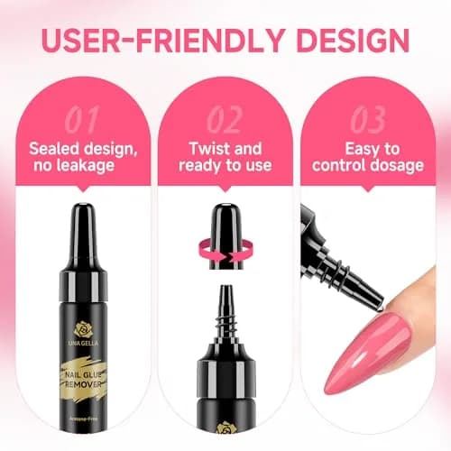 UNA GELLA Quick Removal Gel Nail Glue Remover 24ml (0.811 Fl Oz) | Acetone-Free Formula for Press-On Nails thumbnail 5