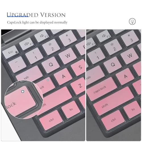 CASEDAO Gradual Pink Silicone Keyboard Cover Skin for Dell Latitude 7440 7430 7420 7410 5440 5431 5430 5420 14" Laptops | US Layout thumbnail 4