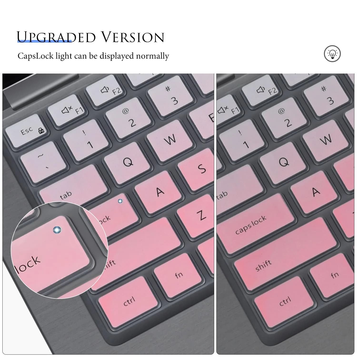 CASEDAO Gradual Pink Silicone Keyboard Cover Skin for Dell Latitude 7440 7430 7420 7410 5440 5431 5430 5420 14" Laptops | US Layout - view 4