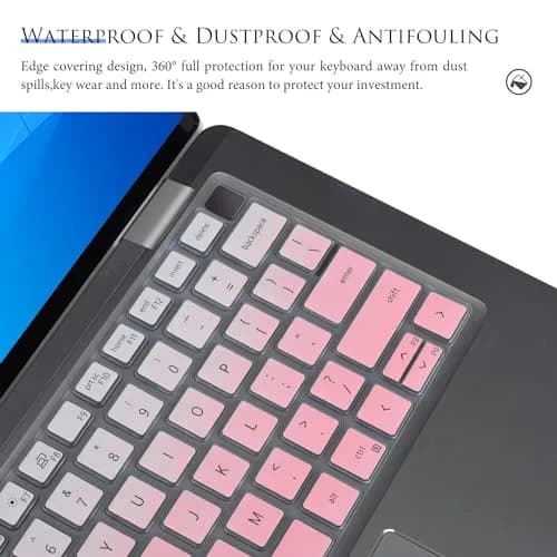 CASEDAO Gradual Pink Silicone Keyboard Cover Skin for Dell Latitude 7440 7430 7420 7410 5440 5431 5430 5420 14" Laptops | US Layout thumbnail 7