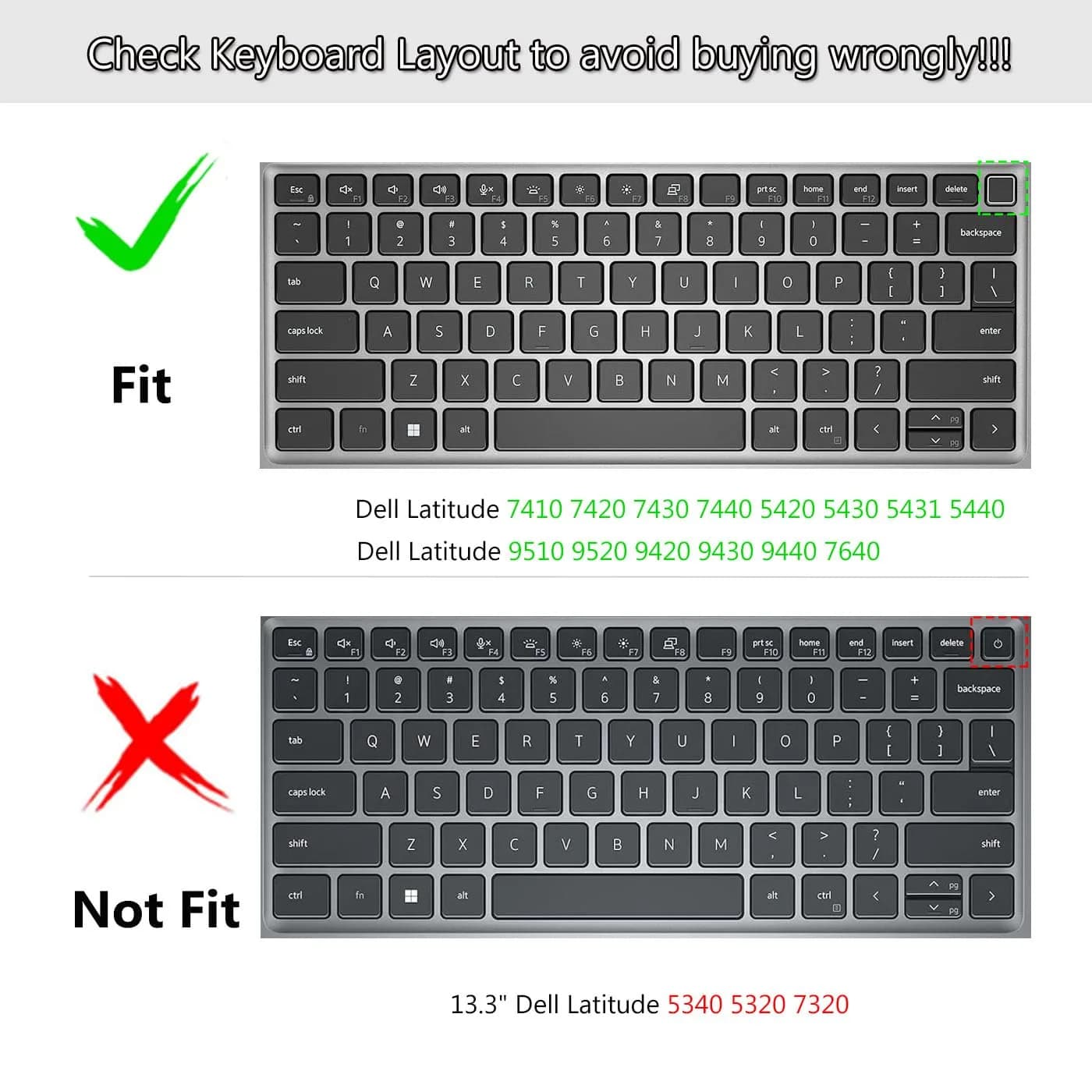 CASEDAO Gradual Pink Silicone Keyboard Cover Skin for Dell Latitude 7440 7430 7420 7410 5440 5431 5430 5420 14" Laptops | US Layout - view 2