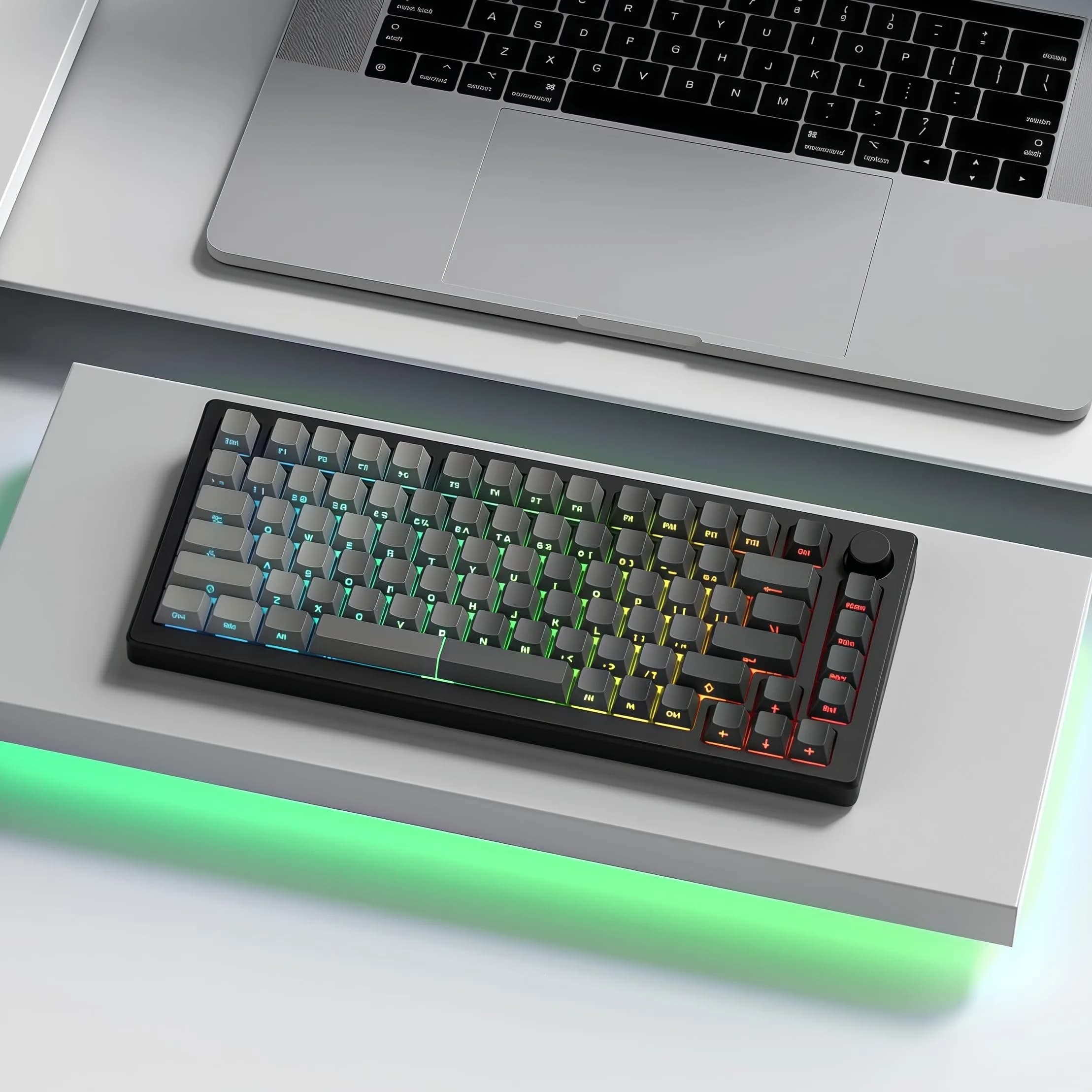 dagaladoo Shine Through Keycaps Set, Double Shot PBT, Gradient Grey, 121 Keys | RGB Backlit Cherry Profile thumbnail 5