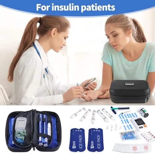 HIMDUZE Insulin Cooler Travel Case Black 21.8cm (8.6") x 13.8cm (5.4") x 8.9cm (3.5") | TSA Approved for Travel thumbnail 6